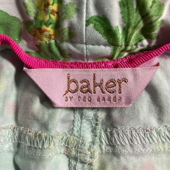 Baker by Ted Baker size 14 mint green with florals straight leg kids’ pa… - Picture 4 of 8
